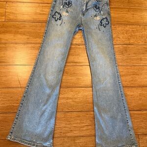 Abercrombie Kids Light Blue Jeans with Floral Design
